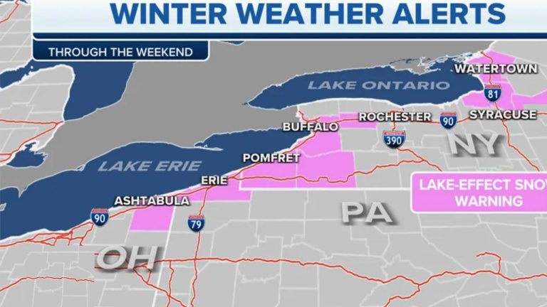 New York Weather Alert Lake Effect Snow Expected East Of Lake Ontario This Weekend